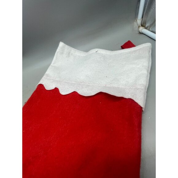 Large Christmas stocking reindeer felt red white blue dot gloves boots 34" READ - Picture 5 of 6